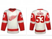 Wholesale Cheap Men's Detroit Red Wings #53 Moritz Seider White Away Hockey Stitched NHL Jersey