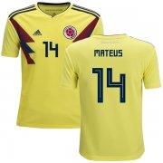 Wholesale Cheap Colombia #14 Mateus Home Kid Soccer Country Jersey