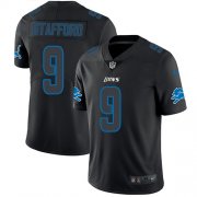 Wholesale Cheap Nike Lions #9 Matthew Stafford Black Men's Stitched NFL Limited Rush Impact Jersey