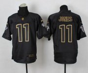 Wholesale Cheap Nike Falcons #11 Julio Jones Black Gold No. Fashion Men's Stitched NFL Elite Jersey