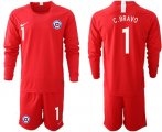 Wholesale Cheap Chile #1 C.Bravo Home Long Sleeves Soccer Country Jersey