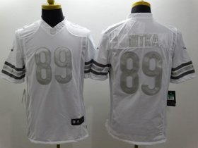 Wholesale Cheap Nike Bears #89 Mike Ditka White Men\'s Stitched NFL Limited Platinum Jersey