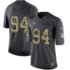 Wholesale Cheap Nike Broncos #94 DeMarcus Ware Black Men\'s Stitched NFL Limited 2016 Salute to Service Jersey