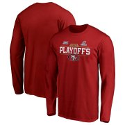 Wholesale Cheap San Francisco 49ers 2019 NFL Playoffs Bound Chip Shot Long Sleeve T-Shirt Scarlet