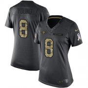 Wholesale Cheap Nike 49ers #8 Steve Young Black Women's Stitched NFL Limited 2016 Salute to Service Jersey