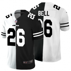 Cheap New York Jets #26 Le\'Veon Bell Men\'s Black V White Peace Split Nike Vapor Untouchable Limited NFL Jersey