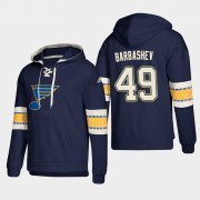Wholesale Cheap St. Louis Blues #49 Ivan Barbashev Blue adidas Lace-Up Pullover Hoodie