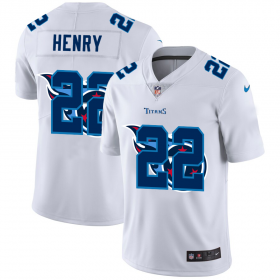 Wholesale Cheap Tennessee Titans #22 Derrick Henry White Men\'s Nike Team Logo Dual Overlap Limited NFL Jersey