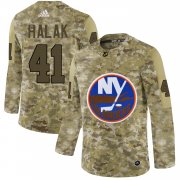 Wholesale Cheap Adidas Islanders #41 Jaroslav Halak Camo Authentic Stitched NHL Jersey