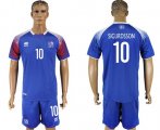 Wholesale Cheap Iceland #10 Sigurdsson Home Soccer Country Jersey