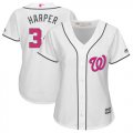 Wholesale Cheap Nationals #34 Bryce Harper White Mother's Day Cool Base Women's Stitched MLB Jersey