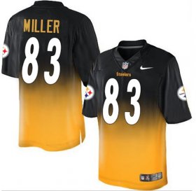 Wholesale Cheap Nike Steelers #83 Heath Miller Black/Gold Men\'s Stitched NFL Elite Fadeaway Fashion Jersey