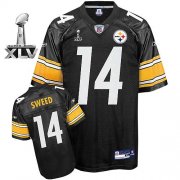 Wholesale Cheap Steelers #14 Limas Sweed Black Super Bowl XLV Stitched NFL Jersey