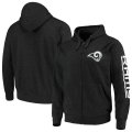 Wholesale Cheap Los Angeles Rams G-III Sports by Carl Banks Post Route Full-Zip Hoodie Charcoal
