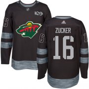 Wholesale Cheap Adidas Wild #16 Jason Zucker Black 1917-2017 100th Anniversary Stitched NHL Jersey