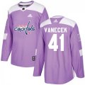 Wholesale Cheap Men's Washington Capitals #41 Vitek Vanecek Adidas Authentic Fights Cancer Practice Jersey - Purple