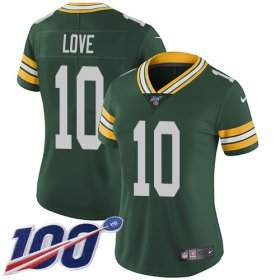 Wholesale Cheap Nike Packers #10 Jordan Love Green Team Color Women\'s Stitched NFL 100th Season Vapor Untouchable Limited Jersey