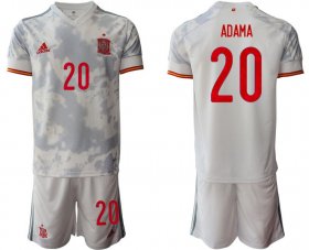 Wholesale Cheap Men 2020-2021 European Cup Spain away white 20 Adidas Soccer Jersey