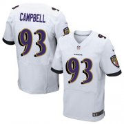 Wholesale Cheap Nike Ravens #93 Calais Campbell White Men's Stitched NFL New Elite Jersey