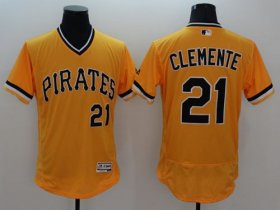 Wholesale Cheap Pirates #21 Roberto Clemente Gold Flexbase Authentic Collection Cooperstown Stitched MLB Jersey