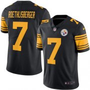 Wholesale Cheap Nike Steelers #7 Ben Roethlisberger Black Men's Stitched NFL Limited Rush Jersey