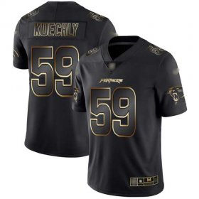 Wholesale Cheap Nike Panthers #59 Luke Kuechly Black/Gold Men\'s Stitched NFL Vapor Untouchable Limited Jersey