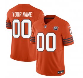 Men\'s Chicago Bears Active Player Custom 2023 F.U.S.E. Orange Throwback Limited Football Stitched Jersey