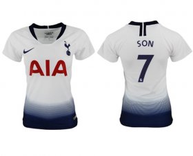Wholesale Cheap Women\'s Tottenham Hotspur #7 Son Home Soccer Club Jersey