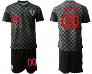 Wholesale Cheap Men 2021 European Cup Croatia black away customized Soccer Jerseys