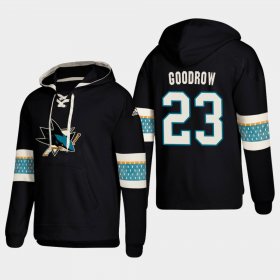 Wholesale Cheap San Jose Sharks #23 Barclay Goodrow Black adidas Lace-Up Pullover Hoodie