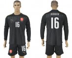 Wholesale Cheap Czech #16 Koubek Black Long Sleeves Goalkeeper Soccer Country Jersey