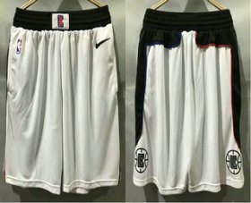 Wholesale Cheap Men\'s Los Angeles Clippers NEW White Nike 2020 Swingman City Edition Shorts