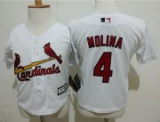 Wholesale Cheap Toddler Cardinals #4 Yadier Molina White Cool Base Stitched MLB Jersey
