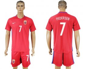 Wholesale Cheap Norway #7 Pedersen Home Soccer Country Jersey