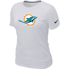 Wholesale Cheap Women\'s Nike Miami Dolphins Logo NFL T-Shirt White