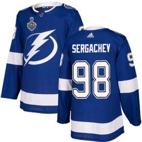 Wholesale Cheap Adidas Lightning #98 Mikhail Sergachev Blue Home Authentic 2020 Stanley Cup Final Stitched NHL Jersey