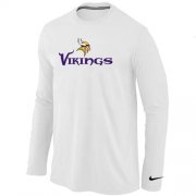 Wholesale Cheap Nike Minnesota Vikings Authentic Logo Long Sleeve T-Shirt White