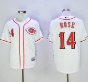 Wholesale Cheap Reds #14 Pete Rose White Cool Base Stitched MLB Jersey