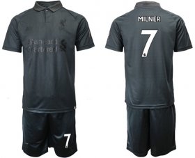 Wholesale Cheap Liverpool #7 Milner Black Soccer Club Jersey