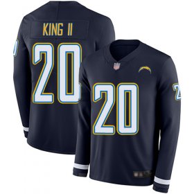 Wholesale Cheap Nike Chargers #20 Desmond King II Navy Blue Team Color Men\'s Stitched NFL Limited Therma Long Sleeve Jersey