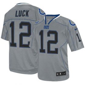 Wholesale Cheap Nike Colts #12 Andrew Luck Lights Out Grey Men\'s Stitched NFL Elite Jersey