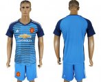 Wholesale Cheap Manchester United Blank Blue Soccer Club Jersey
