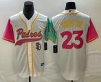 Wholesale Cheap Men's San Diego Padres #23 Fernando Tatis Jr White NEW 2023 City Connect Cool Base Stitched Jersey