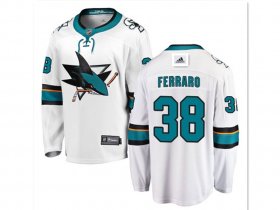 Wholesale Cheap men\'s San Jose Sharks #38 mario ferraro branded away breakaway white jersey