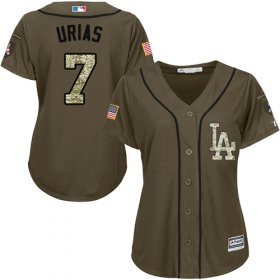 Wholesale Cheap Dodgers #7 Julio Urias Green Salute to Service Women\'s Stitched MLB Jersey
