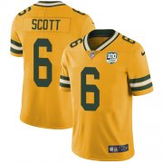 Wholesale Cheap Nike Packers #6 JK Scott Yellow Men's 100th Season Stitched NFL Limited Rush Jersey