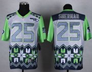 Wholesale Cheap Nike Seahawks #25 Richard Sherman Grey Men's Stitched NFL Elite Noble Fashion Jersey