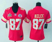 Wholesale Cheap Women's Kansas City Chiefs #87 Travis Kelce Red 2021 Super Bowl LV Vapor Untouchable Stitched Nike Limited NFL Jersey