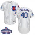 Wholesale Cheap Cubs #40 Willson Contreras White Flexbase Authentic Collection 2016 World Series Champions Stitched MLB Jersey