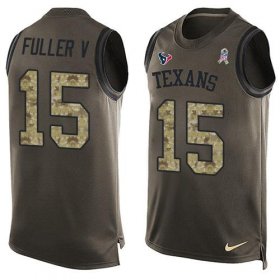 Wholesale Cheap Nike Texans #15 Will Fuller V Green Men\'s Stitched NFL Limited Salute To Service Tank Top Jersey